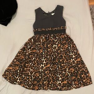 Children’s place black and cheetah print dress